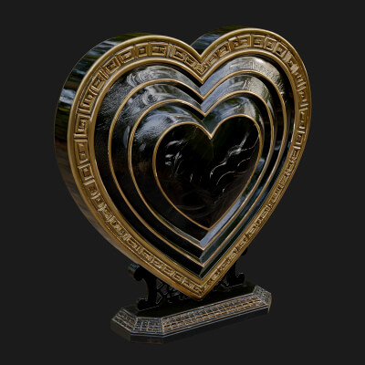 Ornate Framed Heart Plaque Design 155 3D Print Model