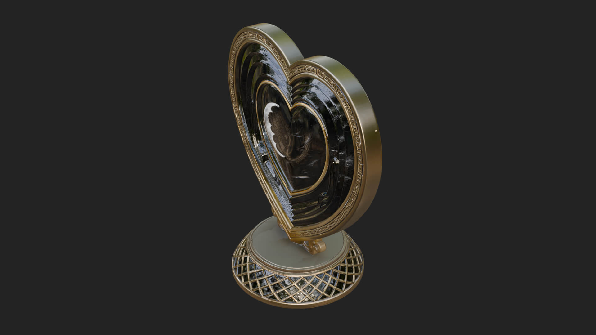 Ornate Framed Heart Plaque Design 156 3D Print Model 3D Model