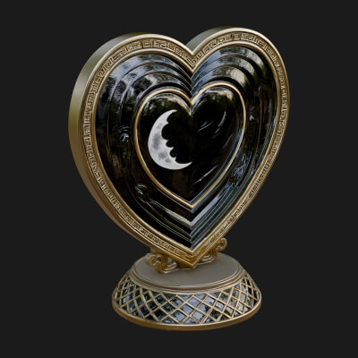 Ornate Framed Heart Plaque Design 156 3D Print Model