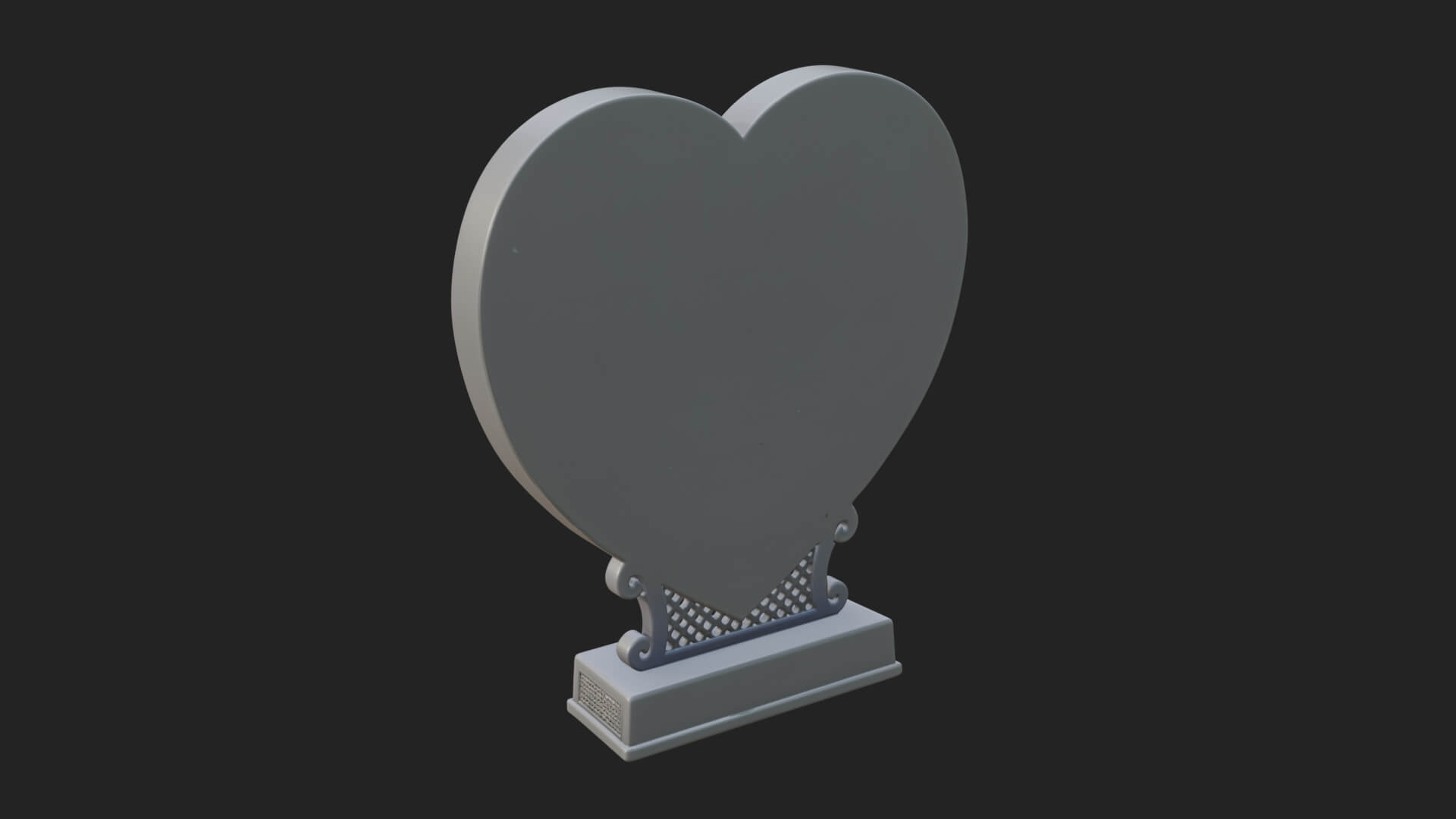 Ornate Framed Heart Plaque Design 157 3D Print Model 3D Model