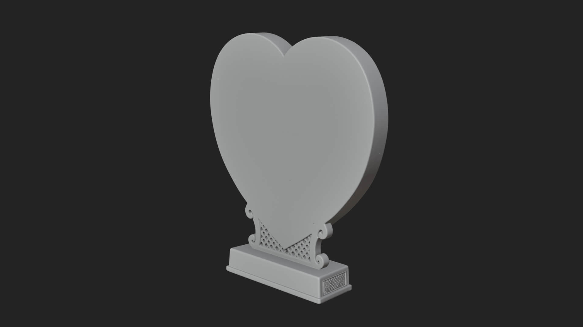 Ornate Framed Heart Plaque Design 157 3D Print Model 3D Model
