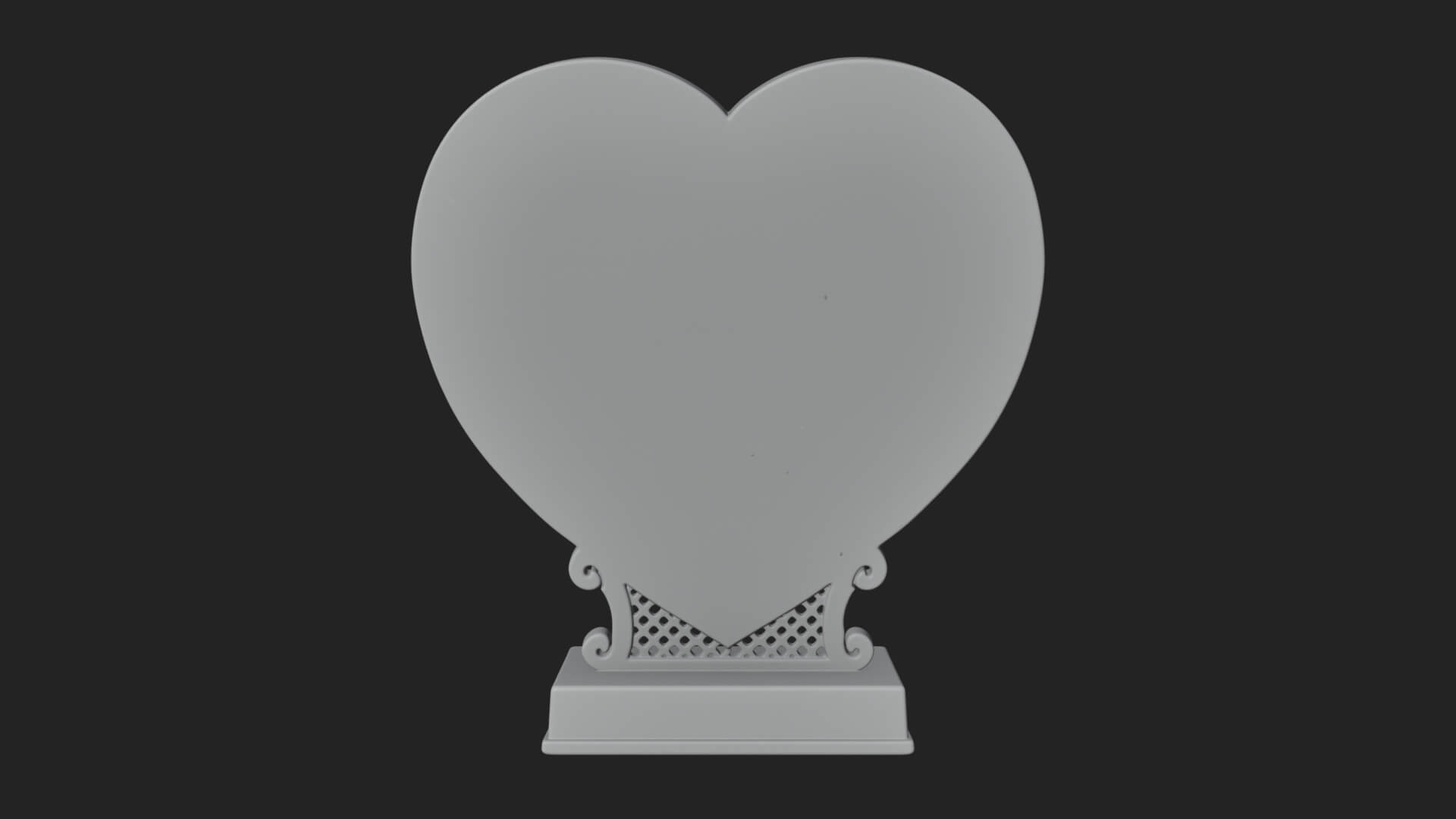 Ornate Framed Heart Plaque Design 157 3D Print Model 3D Model