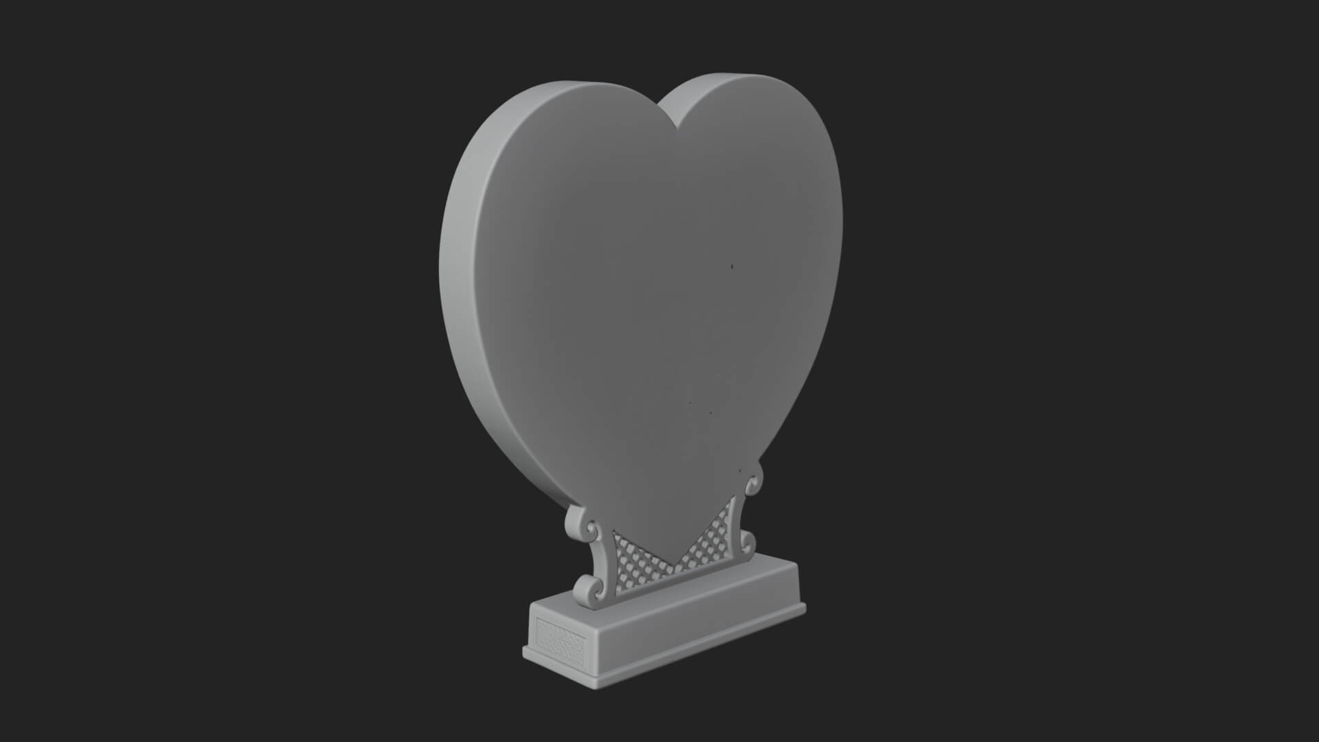 Ornate Framed Heart Plaque Design 157 3D Print Model 3D Model