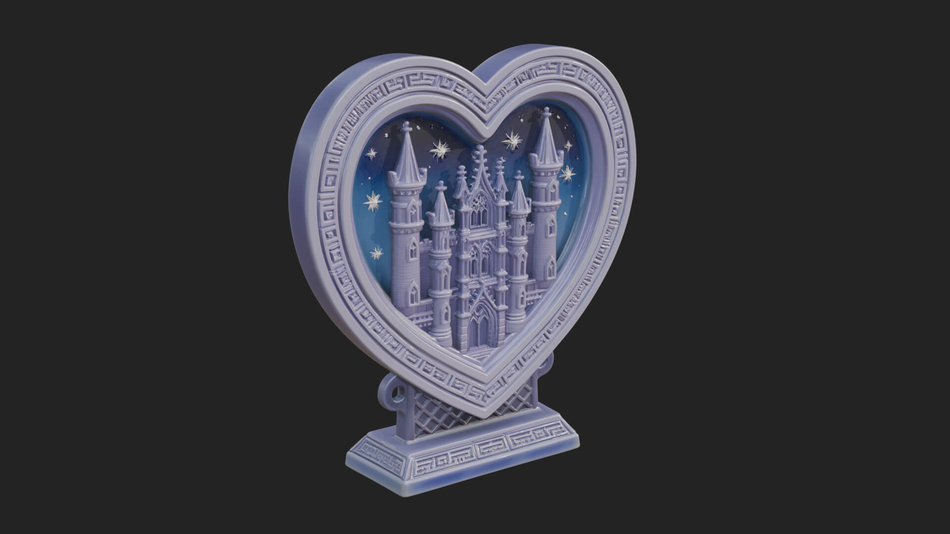 Ornate Framed Heart Plaque Design 158 3D Print Model 3D Model