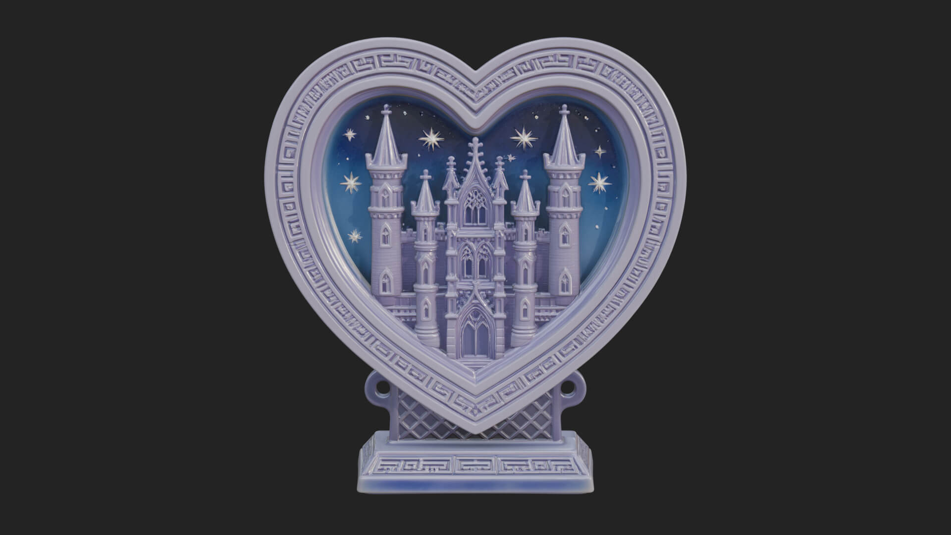 Ornate Framed Heart Plaque Design 158 3D Print Model 3D Model