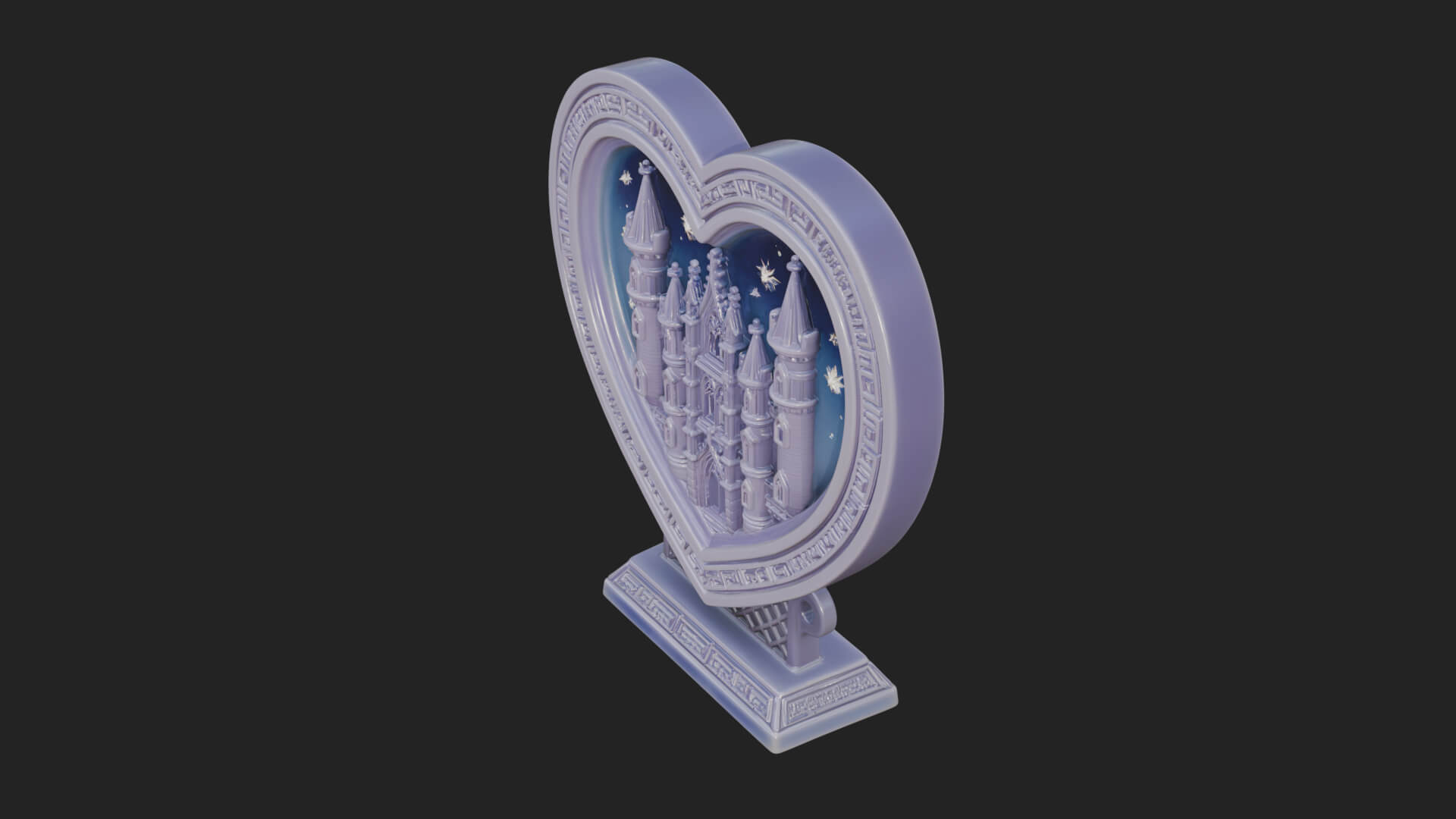 Ornate Framed Heart Plaque Design 158 3D Print Model 3D Model