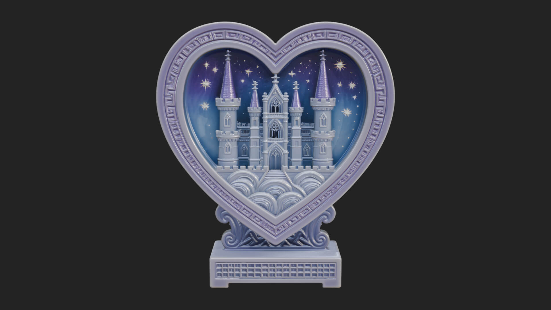 Ornate Framed Heart Plaque Design 159 3D Print Model 3D Model