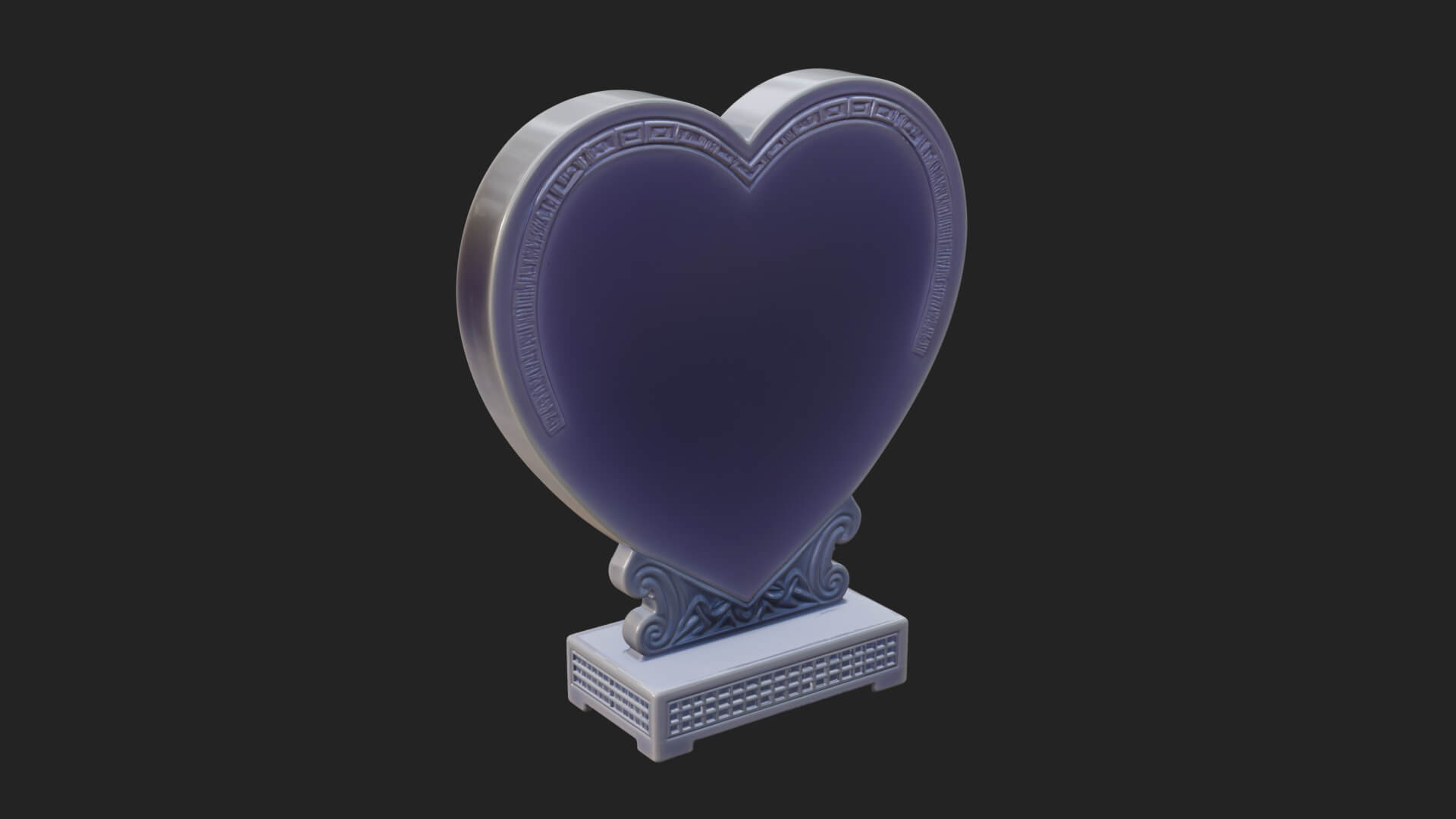 Ornate Framed Heart Plaque Design 159 3D Print Model 3D Model