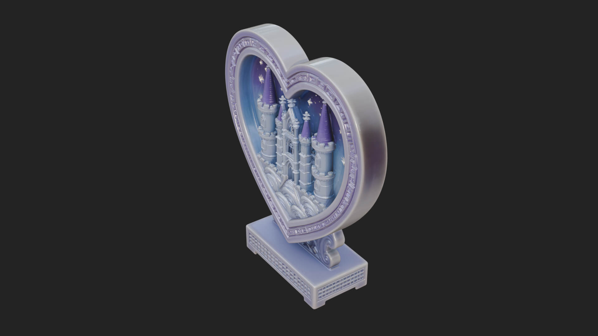 Ornate Framed Heart Plaque Design 159 3D Print Model 3D Model