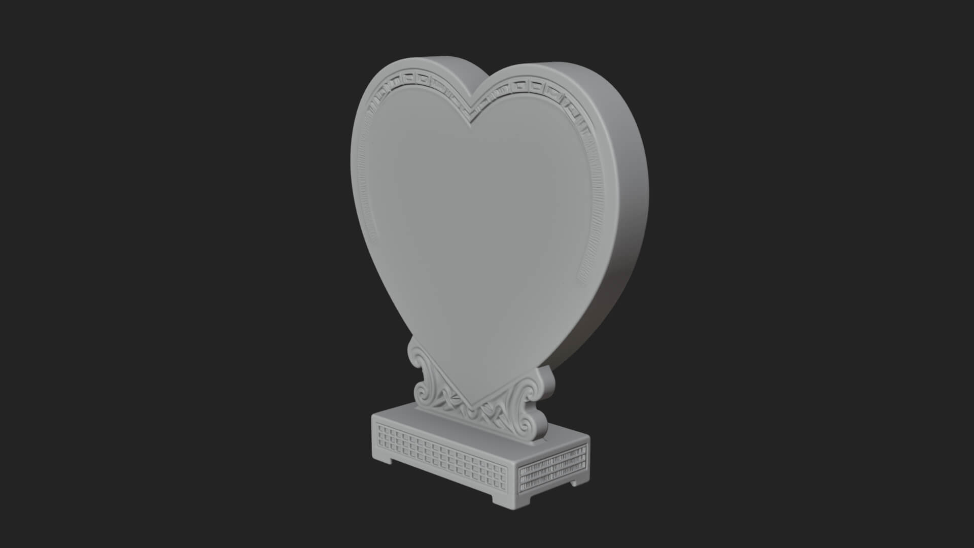 Ornate Framed Heart Plaque Design 159 3D Print Model 3D Model