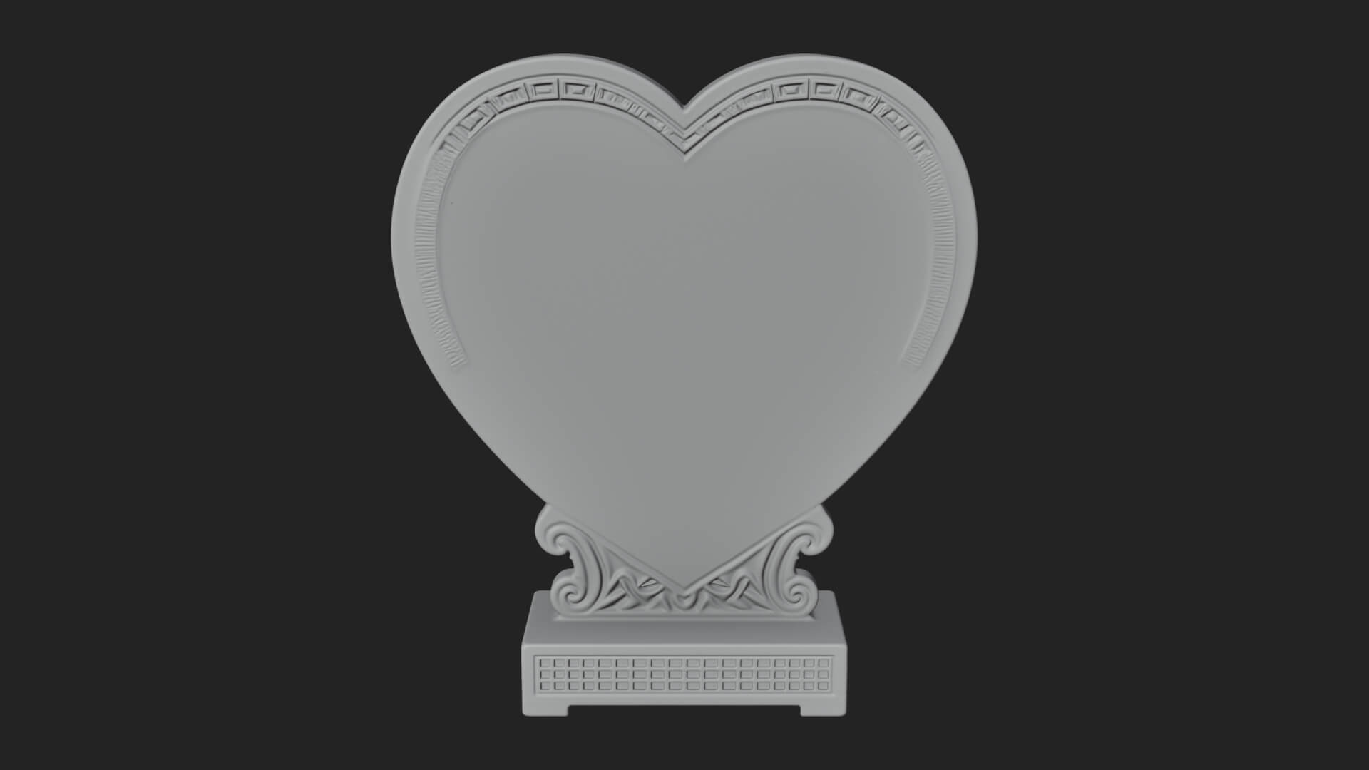 Ornate Framed Heart Plaque Design 159 3D Print Model 3D Model
