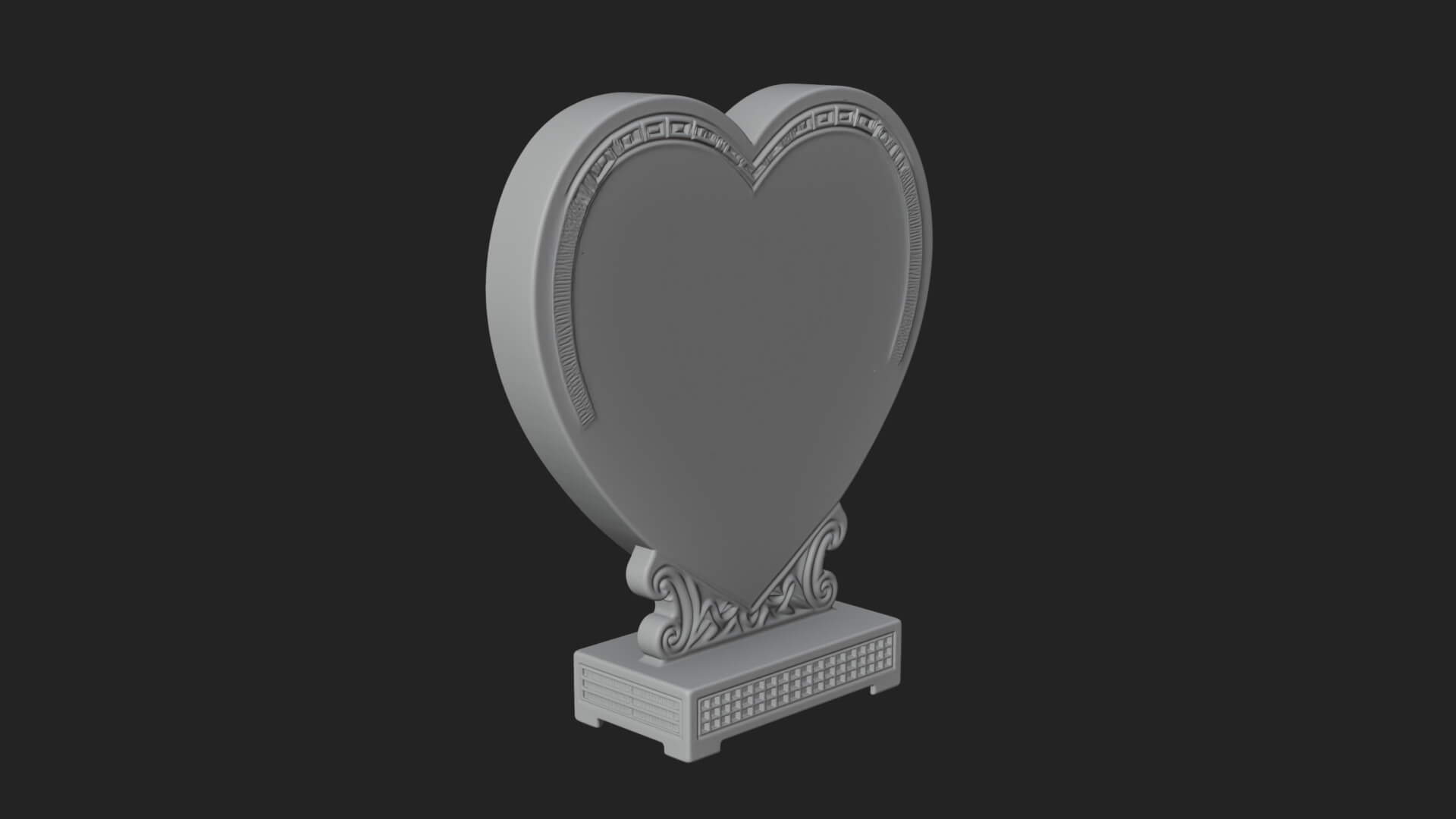 Ornate Framed Heart Plaque Design 159 3D Print Model 3D Model
