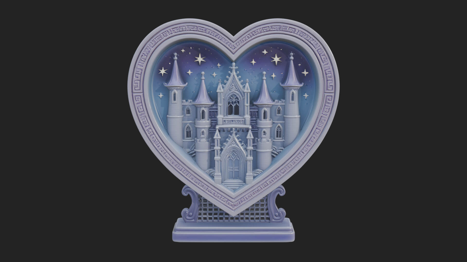 Ornate Framed Heart Plaque Design 160 3D Print Model 3D Model