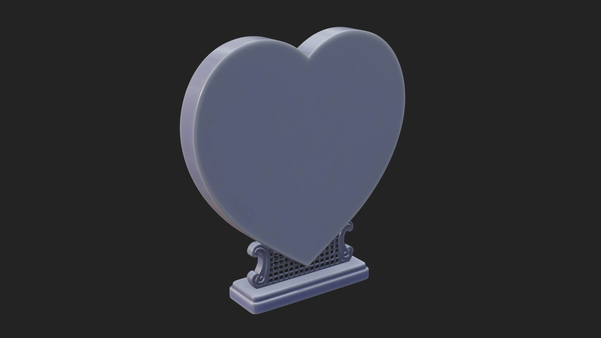 Ornate Framed Heart Plaque Design 160 3D Print Model 3D Model