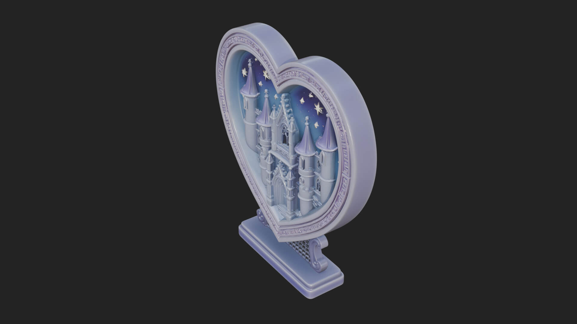 Ornate Framed Heart Plaque Design 160 3D Print Model 3D Model
