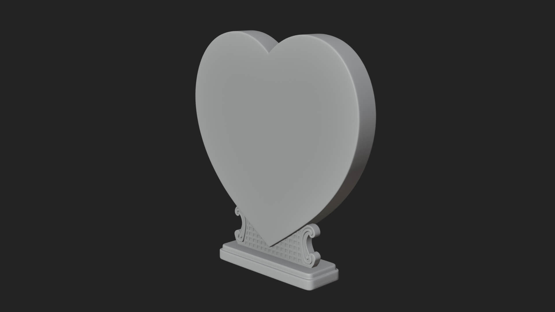 Ornate Framed Heart Plaque Design 160 3D Print Model 3D Model