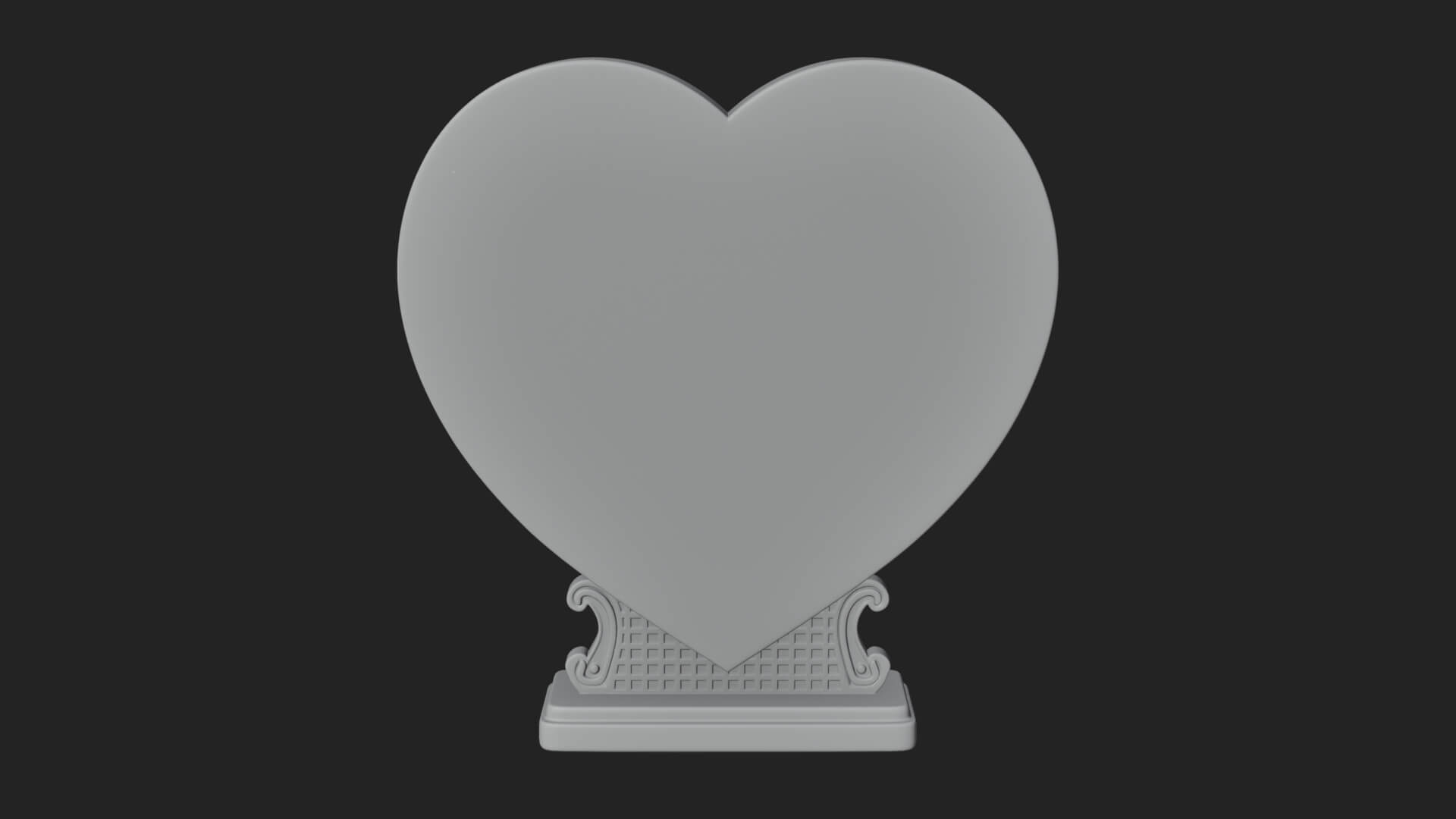 Ornate Framed Heart Plaque Design 160 3D Print Model 3D Model