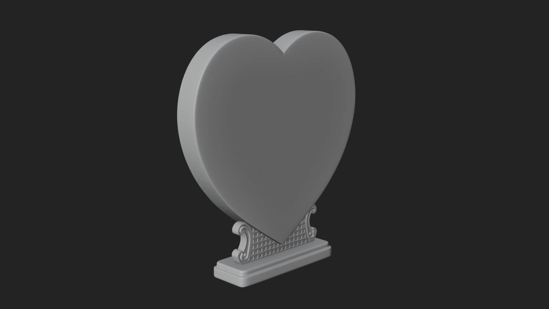 Ornate Framed Heart Plaque Design 160 3D Print Model 3D Model