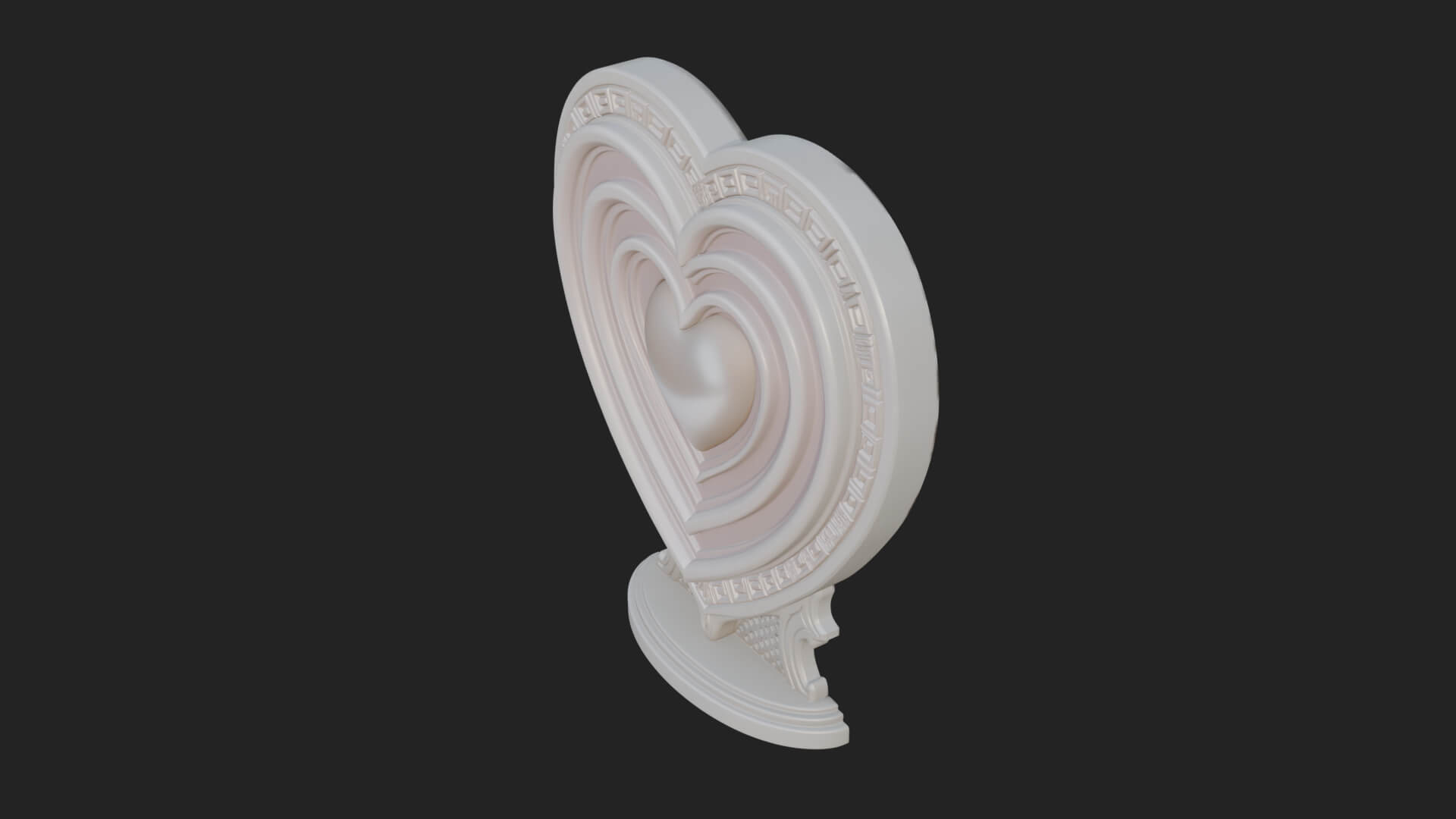 Ornate Framed Heart Plaque Design 162 3D Print Model 3D Model