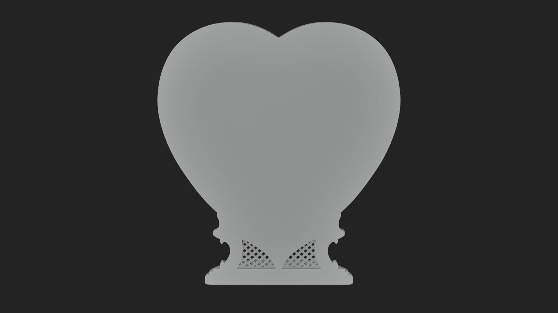 Ornate Framed Heart Plaque Design 162 3D Print Model 3D Model