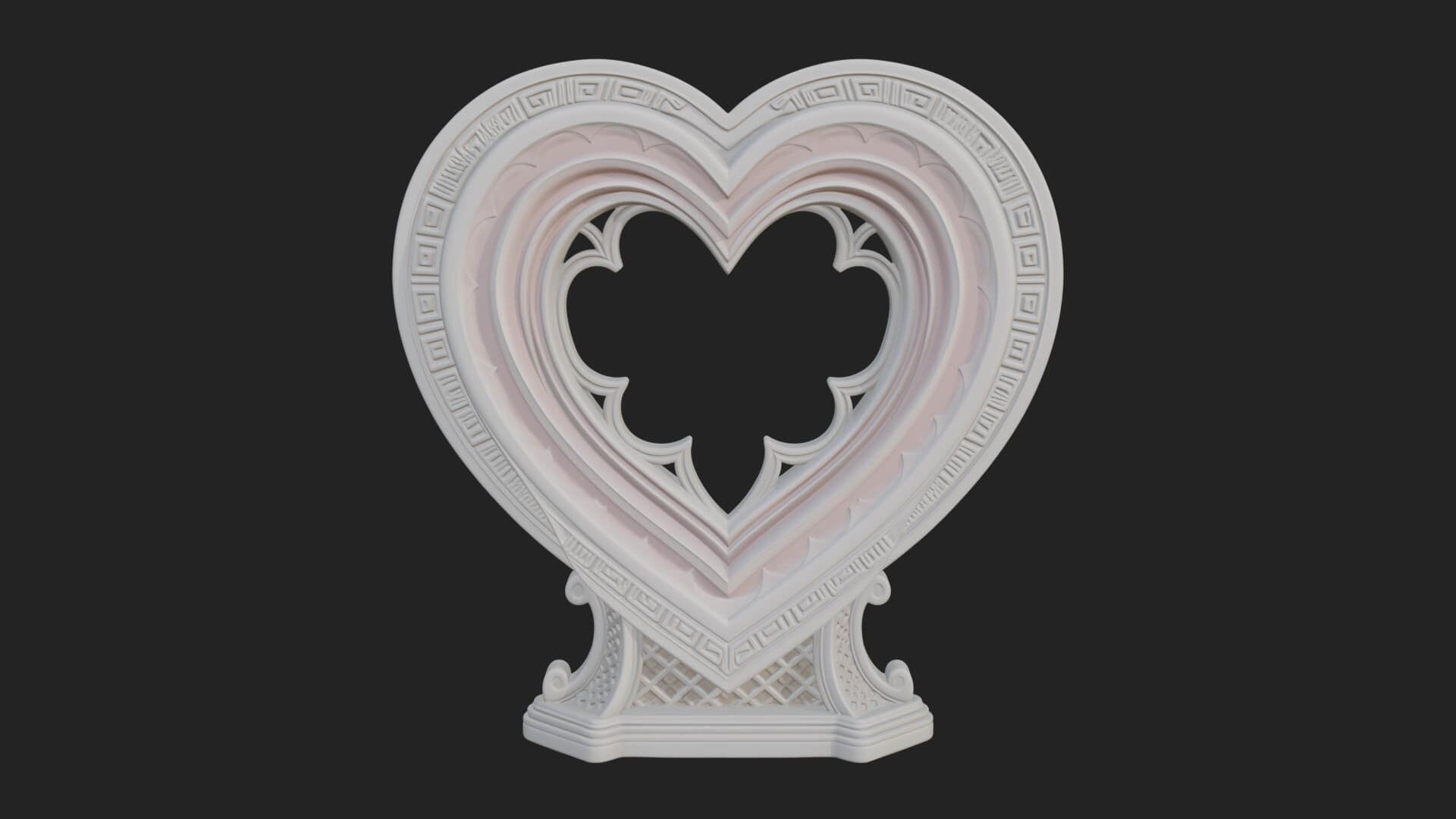 Ornate Framed Heart Plaque Design 164 3D Print Model 3D Model
