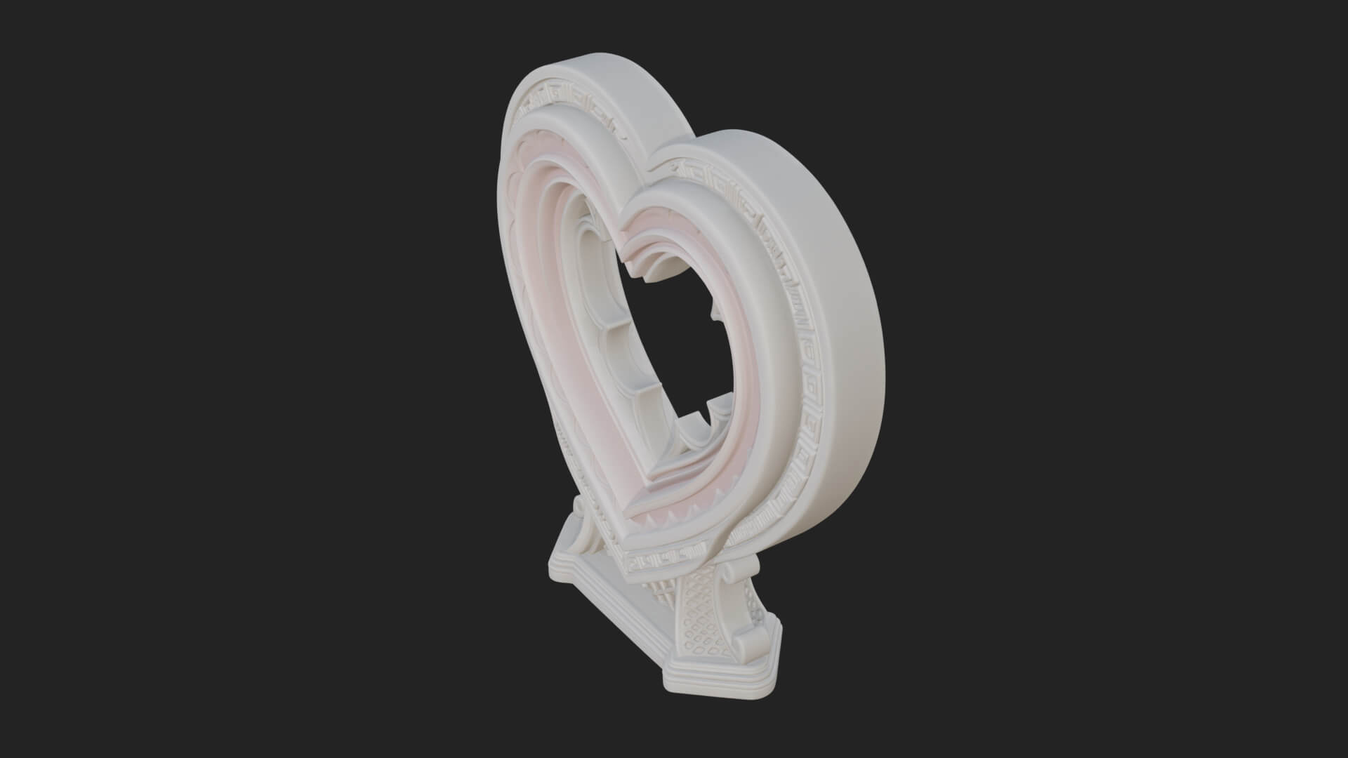 Ornate Framed Heart Plaque Design 164 3D Print Model 3D Model