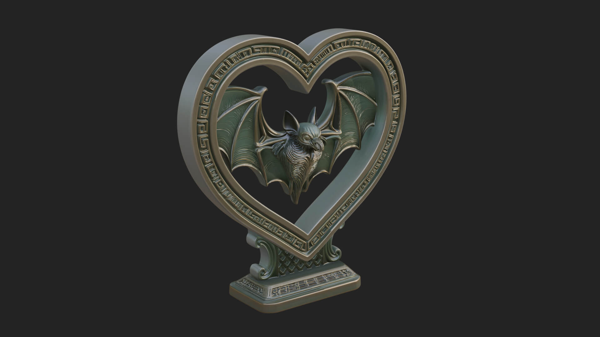 Ornate Framed Heart Plaque Design 165 3D Print Model 3D Model