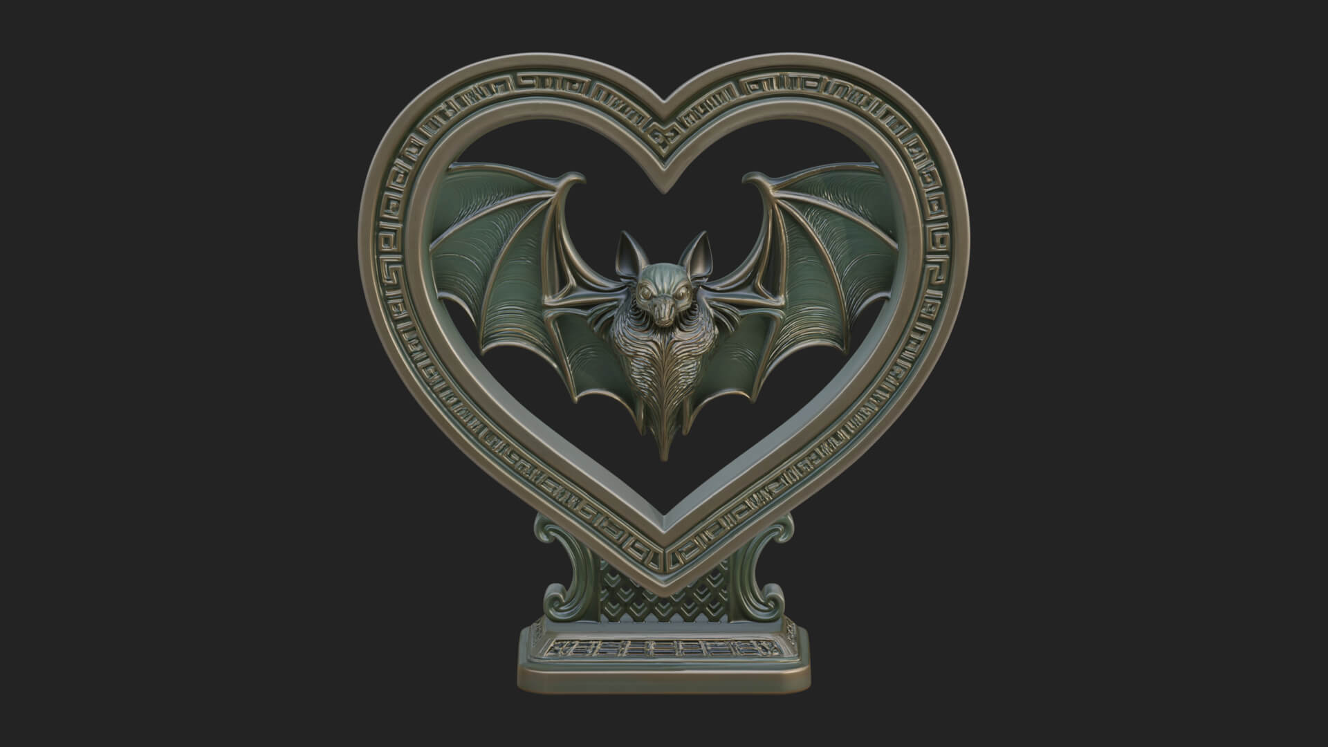 Ornate Framed Heart Plaque Design 165 3D Print Model 3D Model