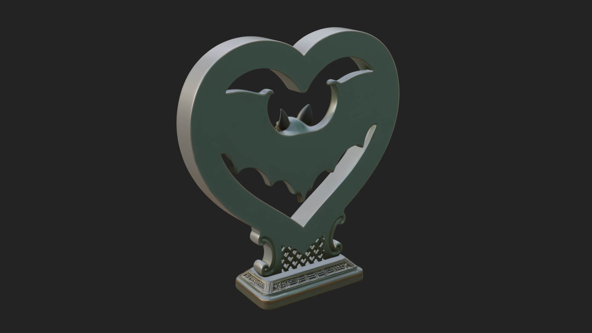 Ornate Framed Heart Plaque Design 165 3D Print Model 3D Model