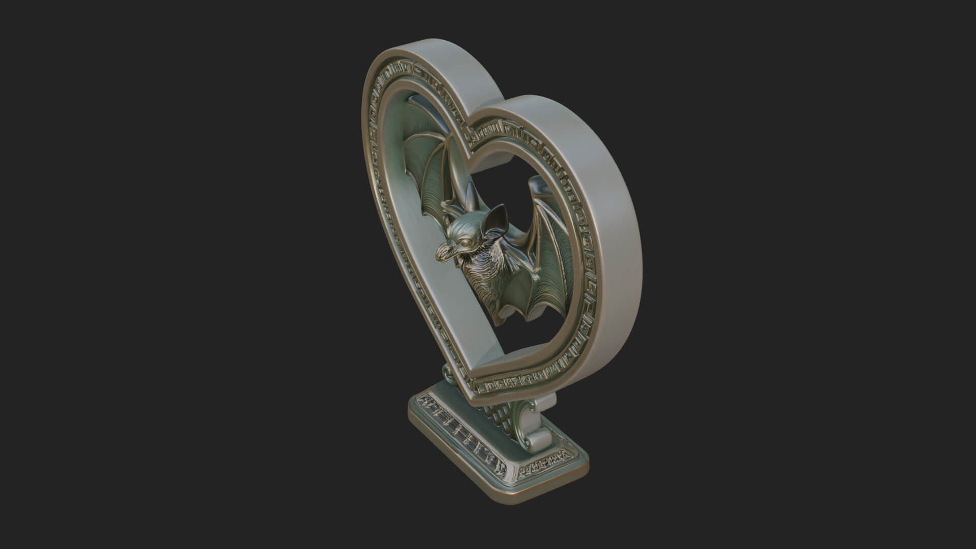 Ornate Framed Heart Plaque Design 165 3D Print Model 3D Model