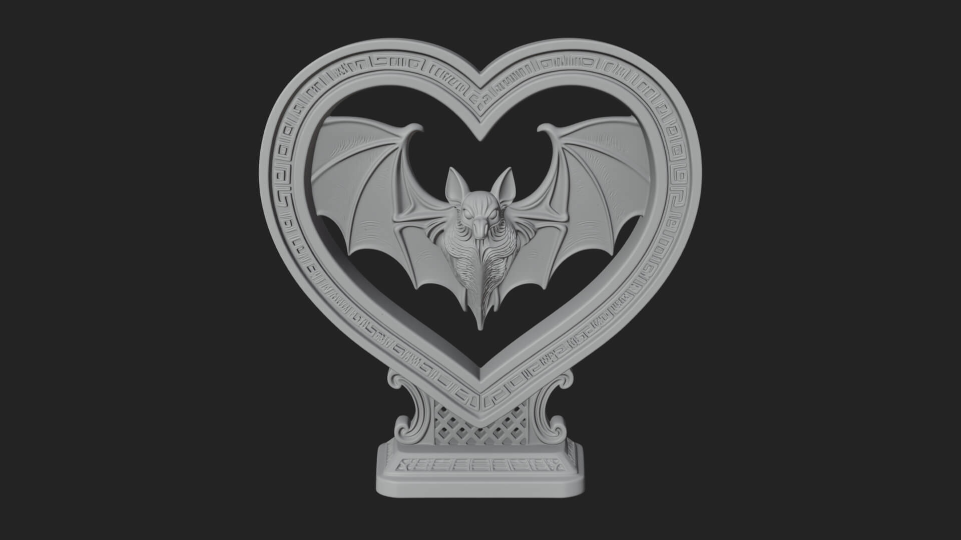 Ornate Framed Heart Plaque Design 165 3D Print Model 3D Model