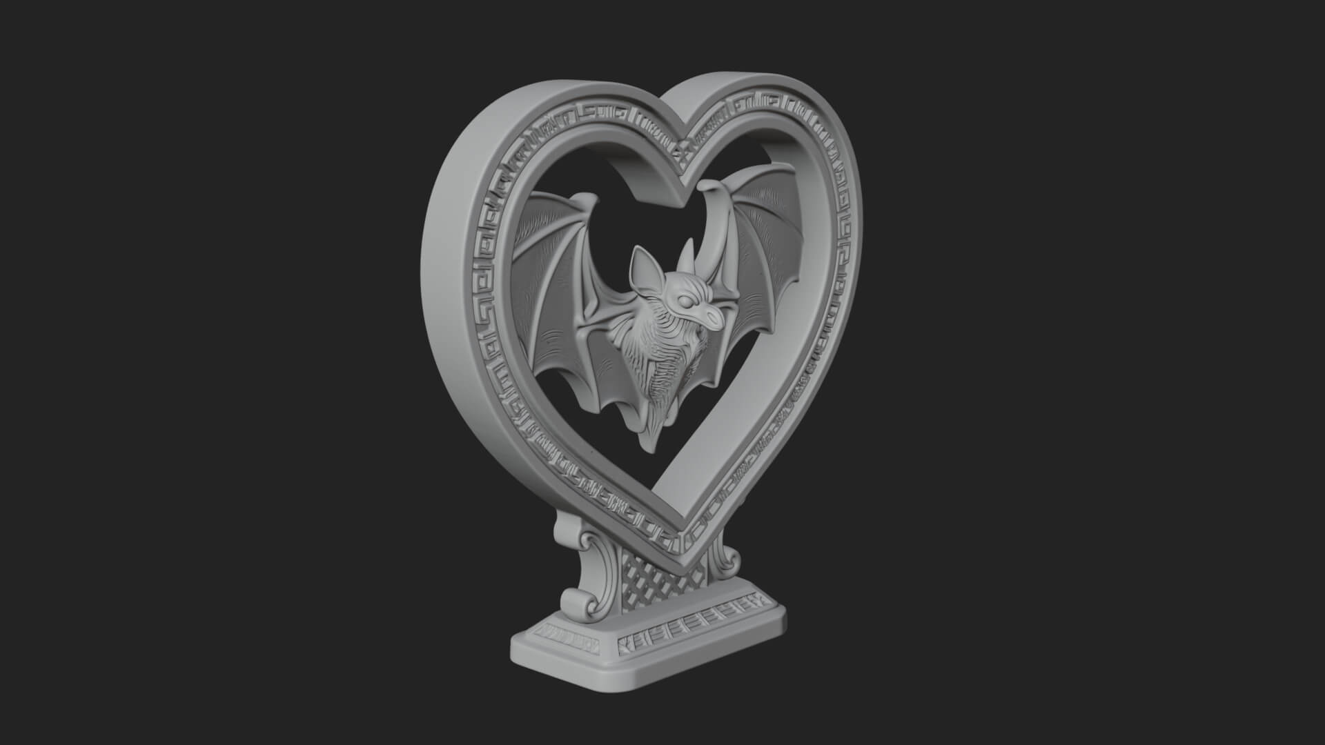 Ornate Framed Heart Plaque Design 165 3D Print Model 3D Model