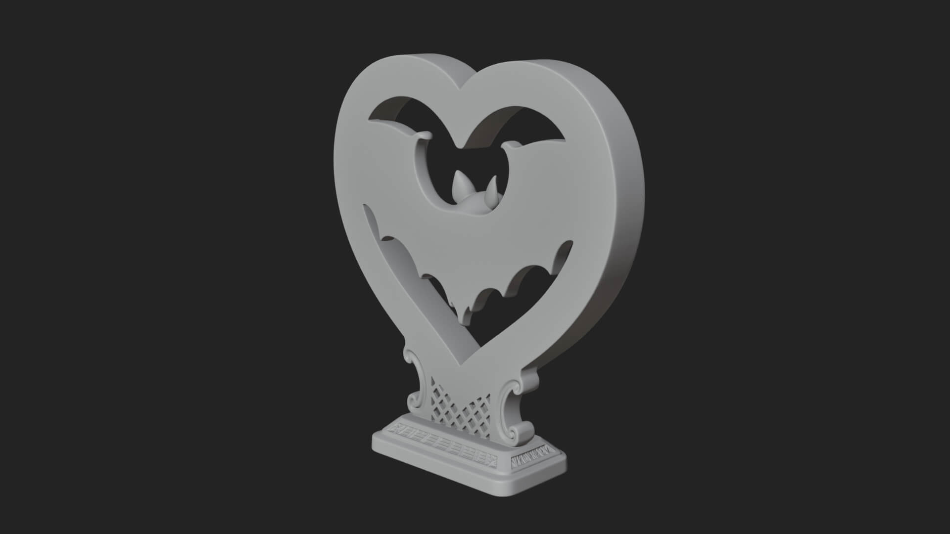 Ornate Framed Heart Plaque Design 165 3D Print Model 3D Model