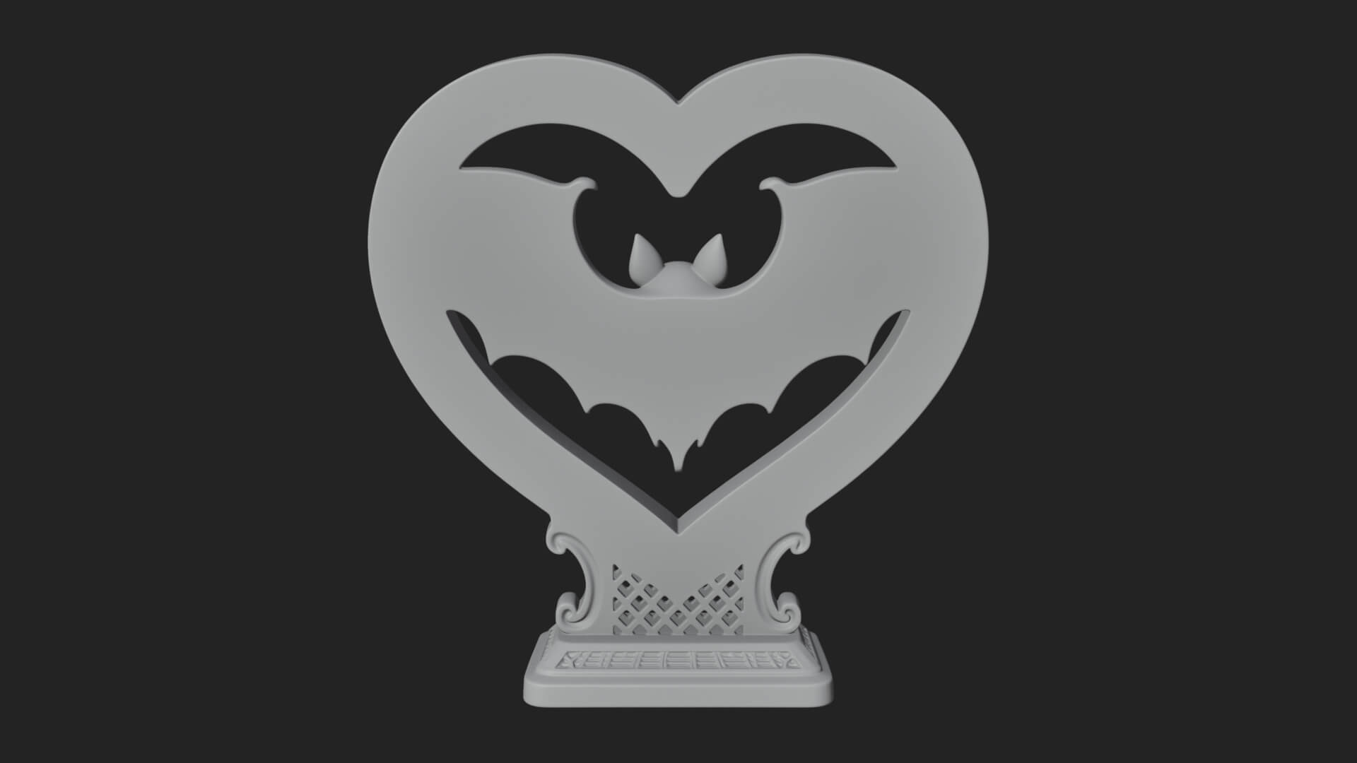 Ornate Framed Heart Plaque Design 165 3D Print Model 3D Model