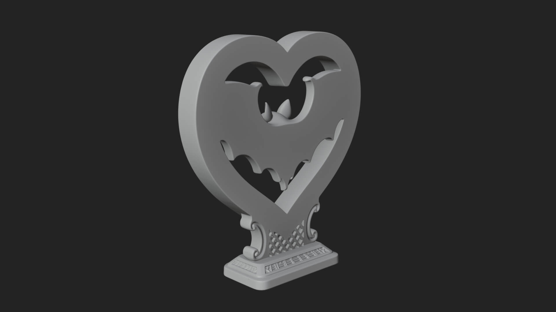 Ornate Framed Heart Plaque Design 165 3D Print Model 3D Model
