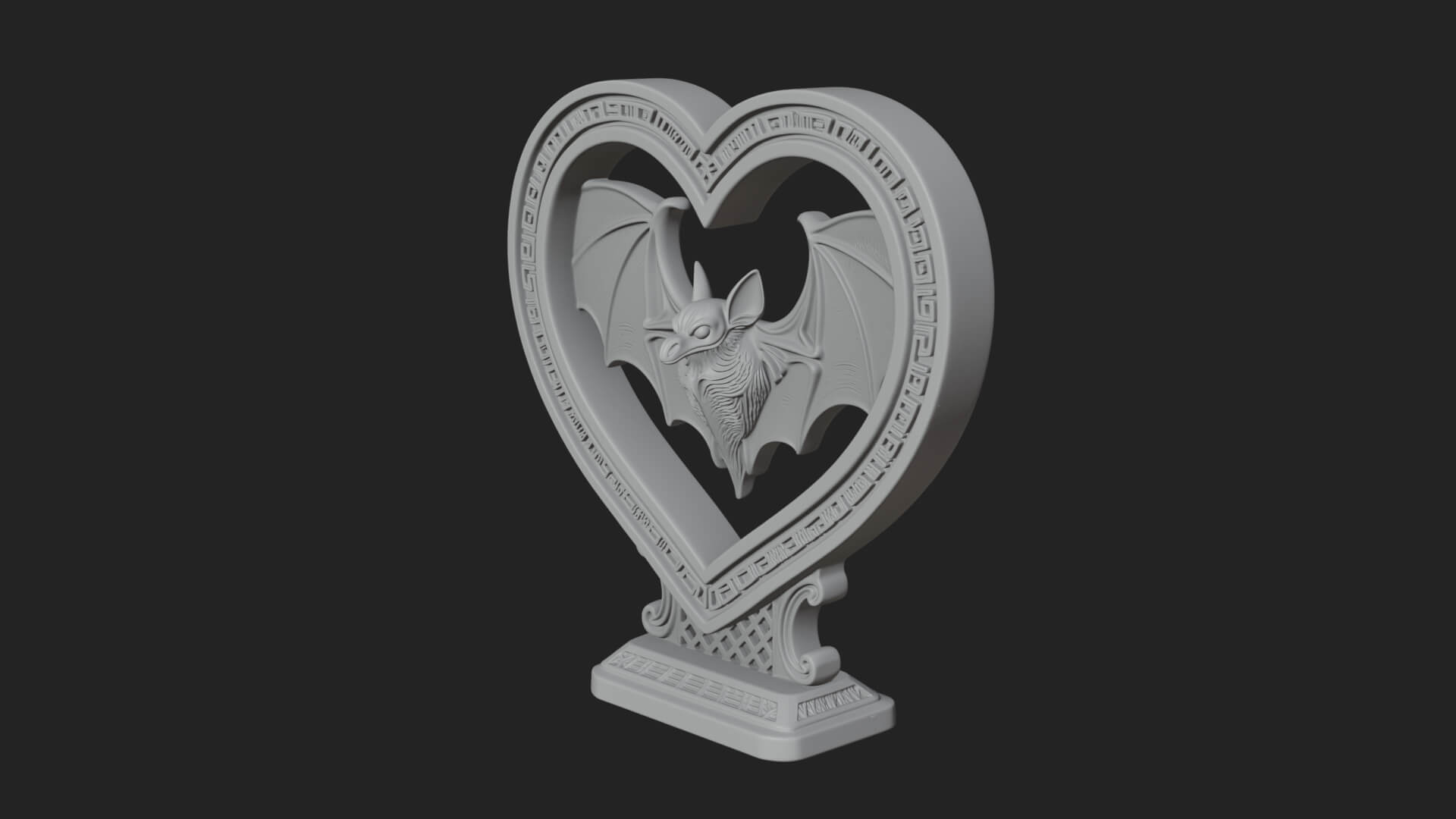 Ornate Framed Heart Plaque Design 165 3D Print Model 3D Model