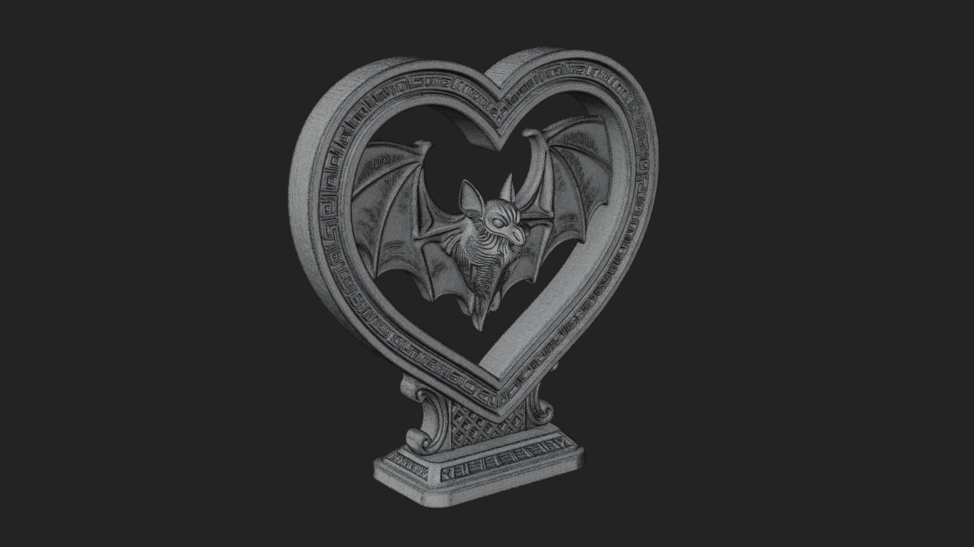 Ornate Framed Heart Plaque Design 165 3D Print Model 3D Model