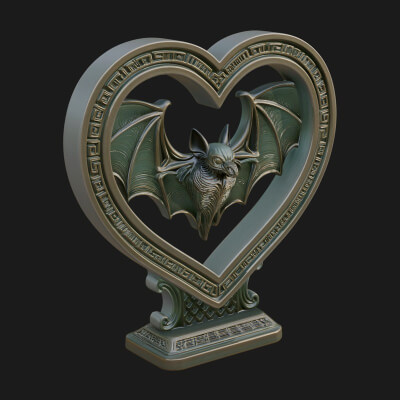 Ornate Framed Heart Plaque Design 165 3D Print Model