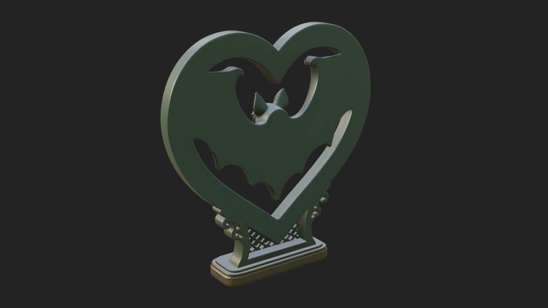 Ornate Framed Heart Plaque Design 166 3D Print Model 3D Model