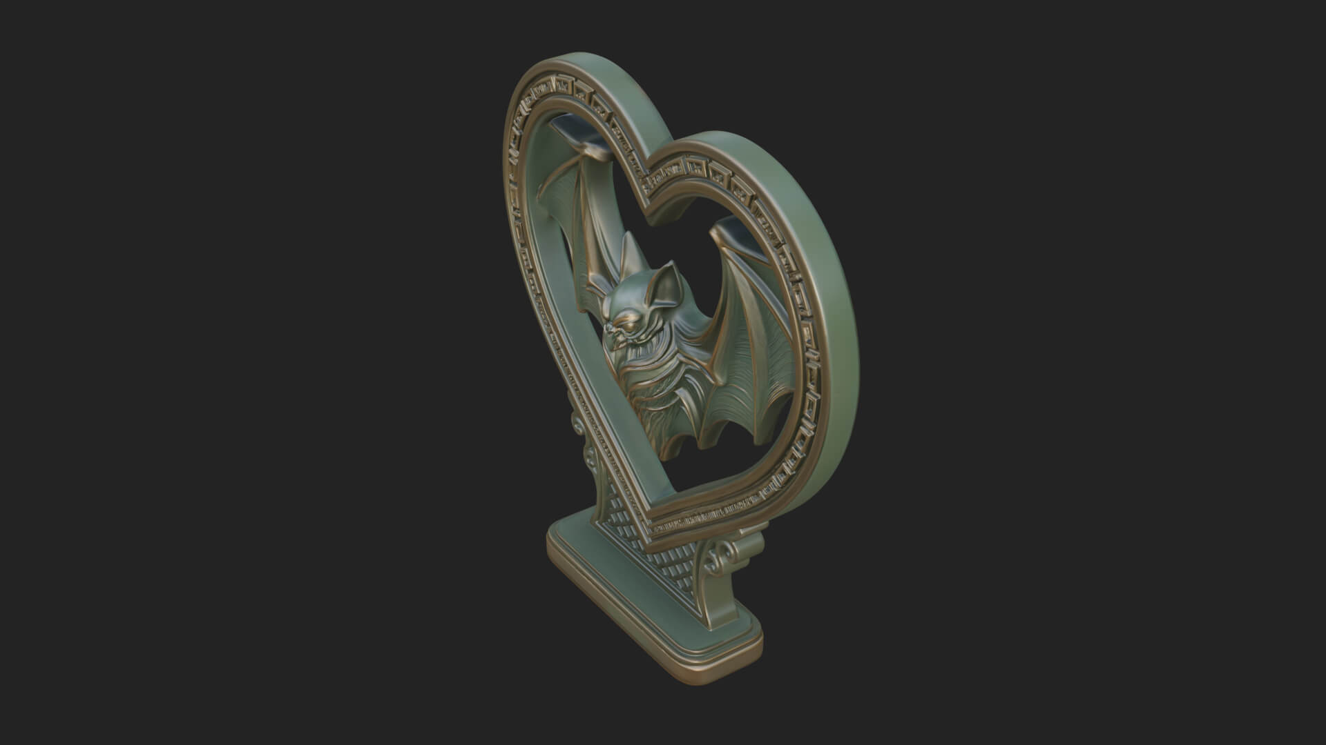 Ornate Framed Heart Plaque Design 166 3D Print Model 3D Model
