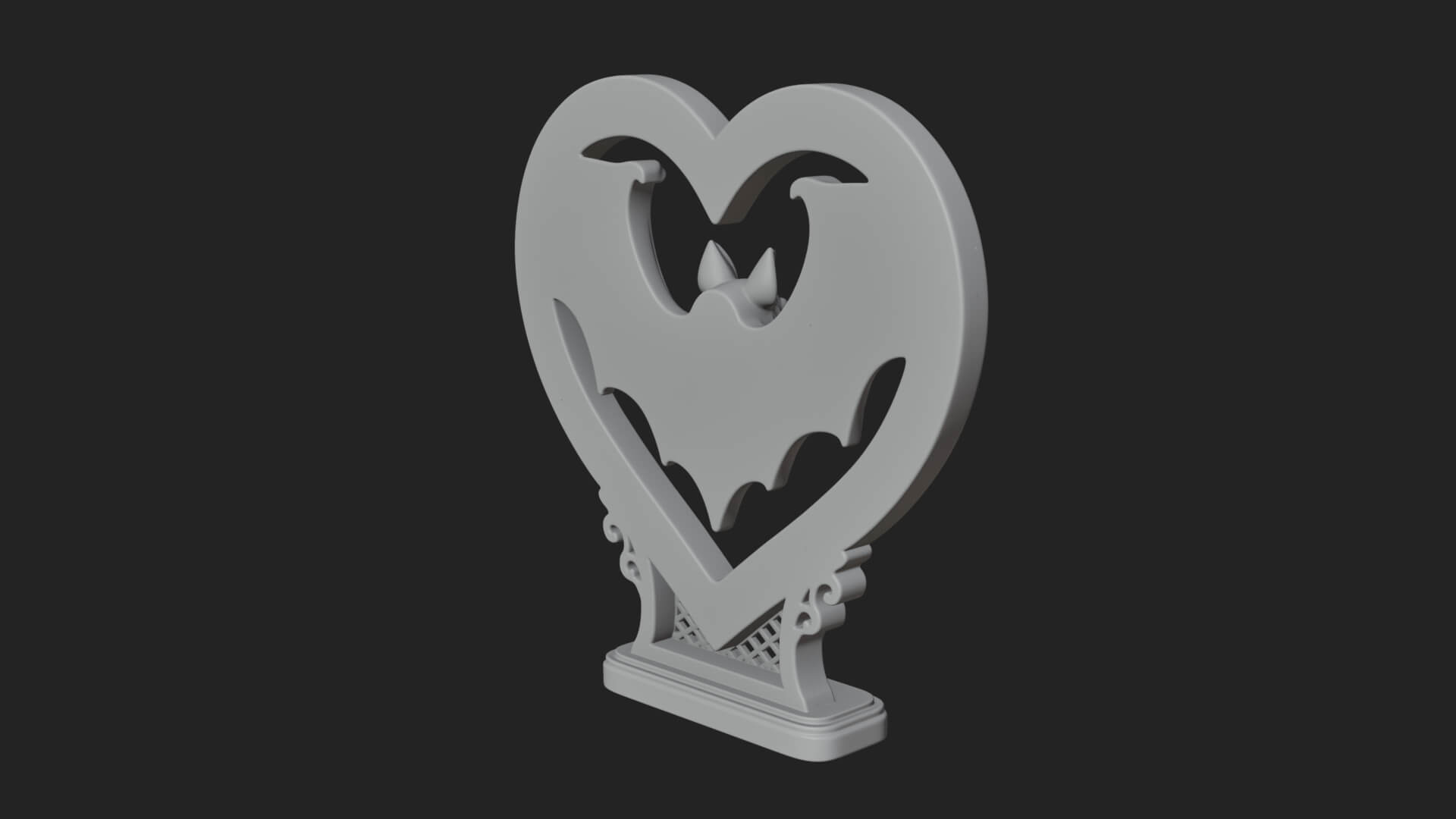 Ornate Framed Heart Plaque Design 166 3D Print Model 3D Model
