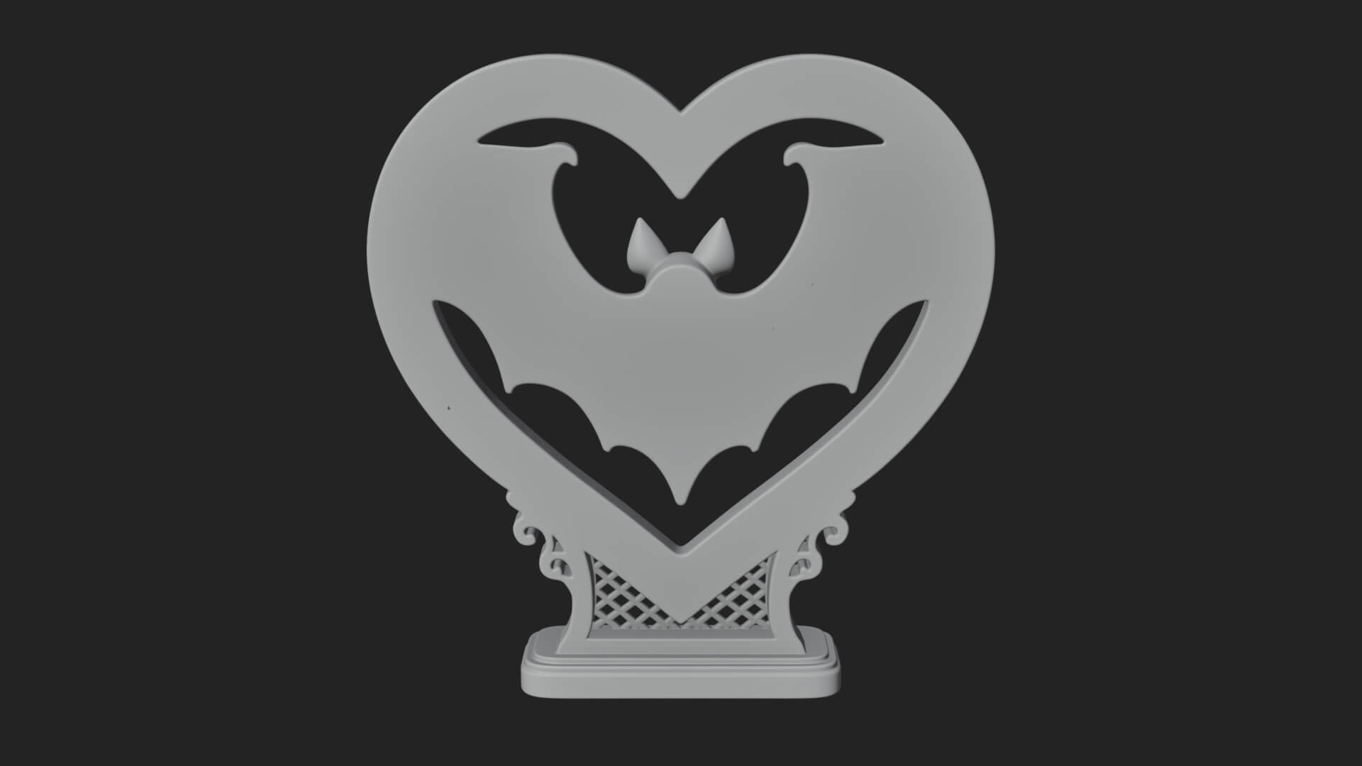Ornate Framed Heart Plaque Design 166 3D Print Model 3D Model