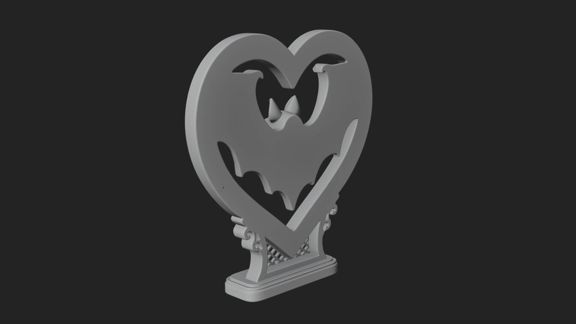 Ornate Framed Heart Plaque Design 166 3D Print Model 3D Model