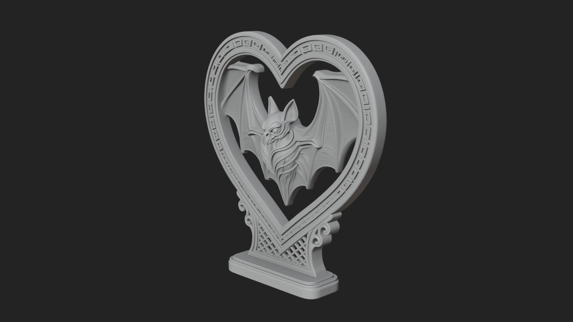 Ornate Framed Heart Plaque Design 166 3D Print Model 3D Model