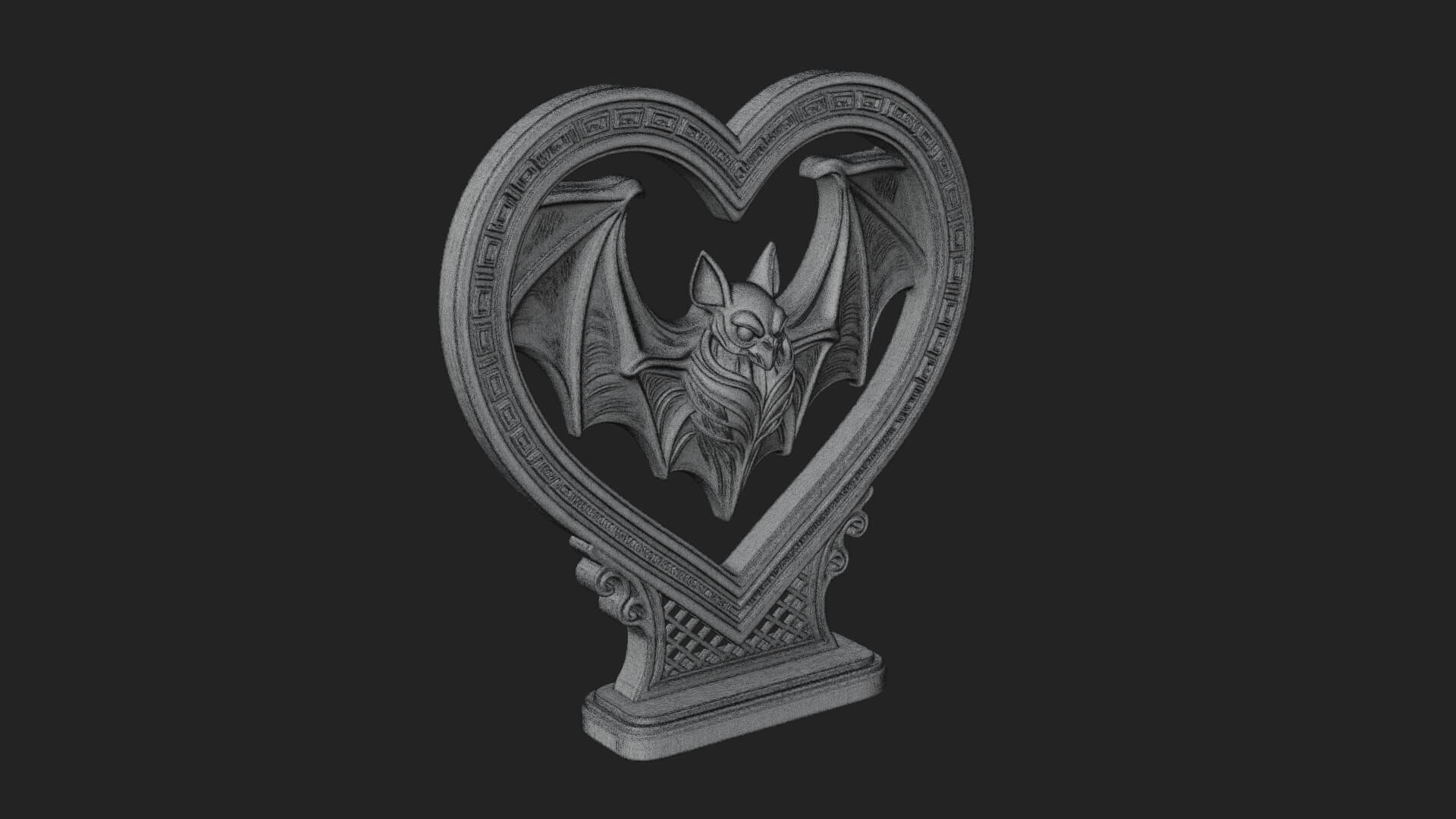 Ornate Framed Heart Plaque Design 166 3D Print Model 3D Model