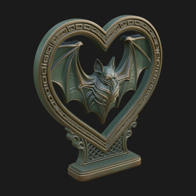 Ornate Framed Heart Plaque Design 166 3D Print Model