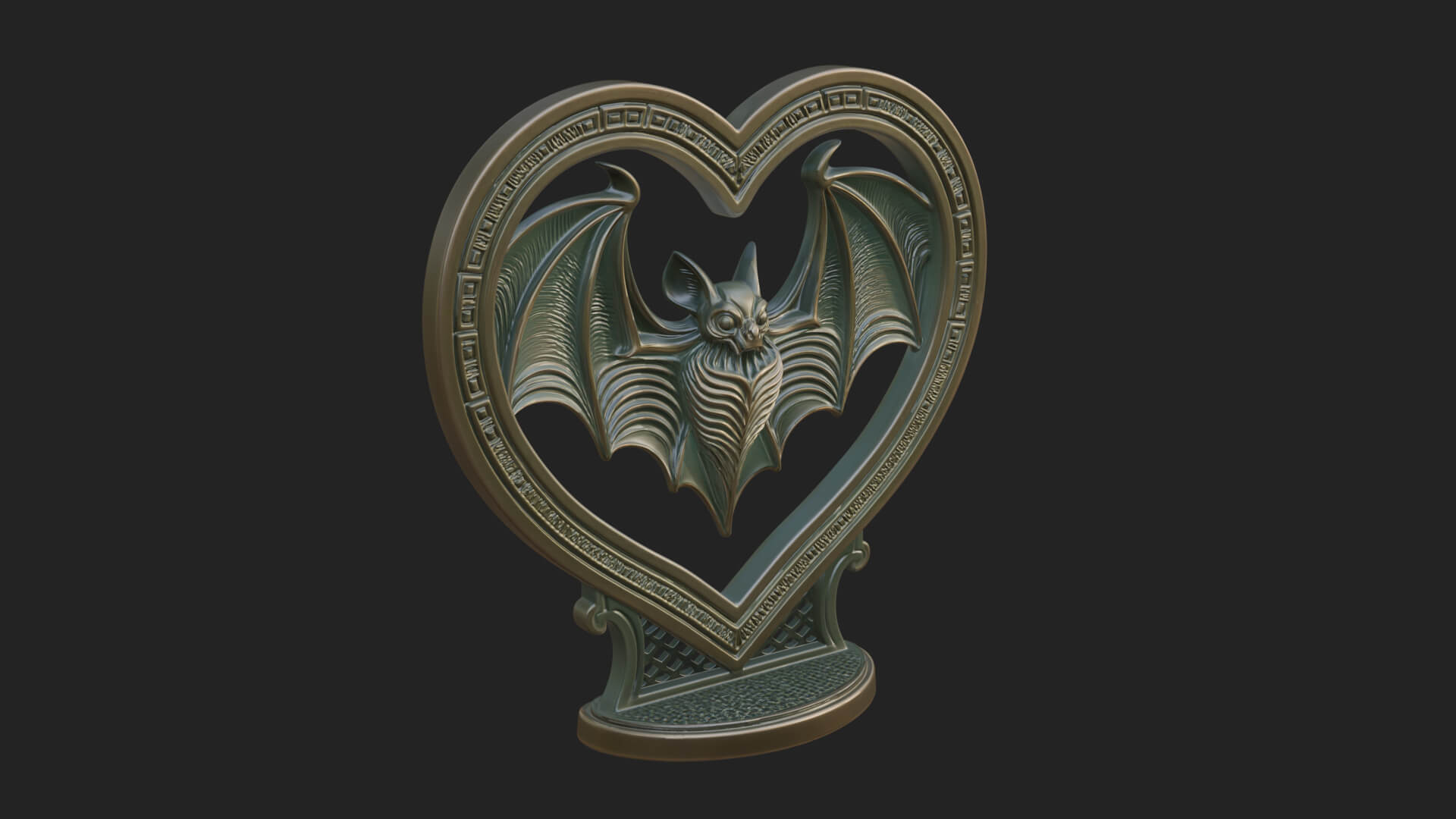 Ornate Framed Heart Plaque Design 167 3D Print Model 3D Model