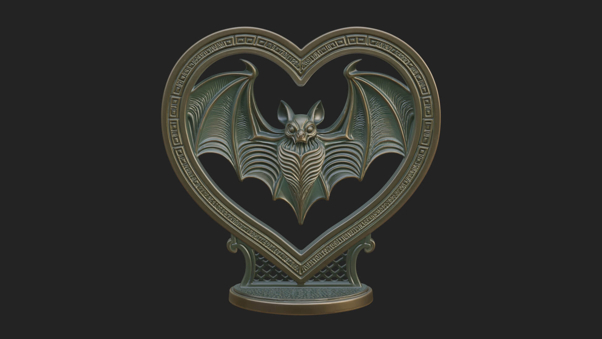 Ornate Framed Heart Plaque Design 167 3D Print Model 3D Model