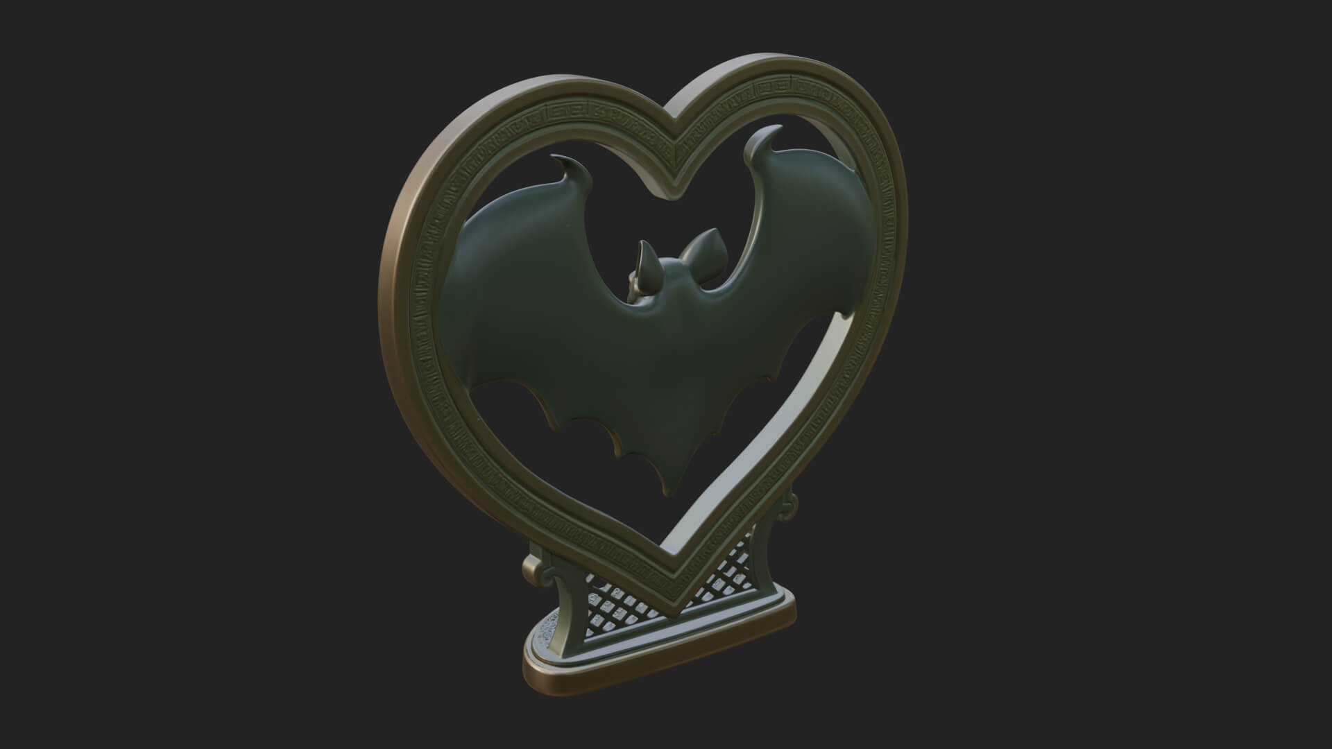 Ornate Framed Heart Plaque Design 167 3D Print Model 3D Model