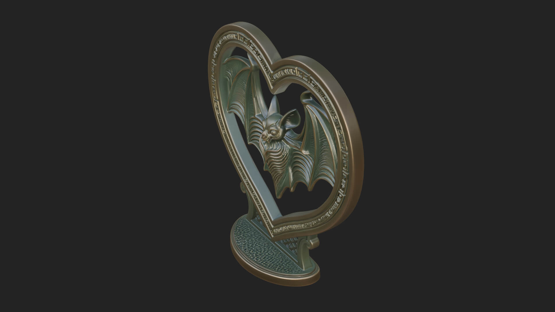 Ornate Framed Heart Plaque Design 167 3D Print Model 3D Model